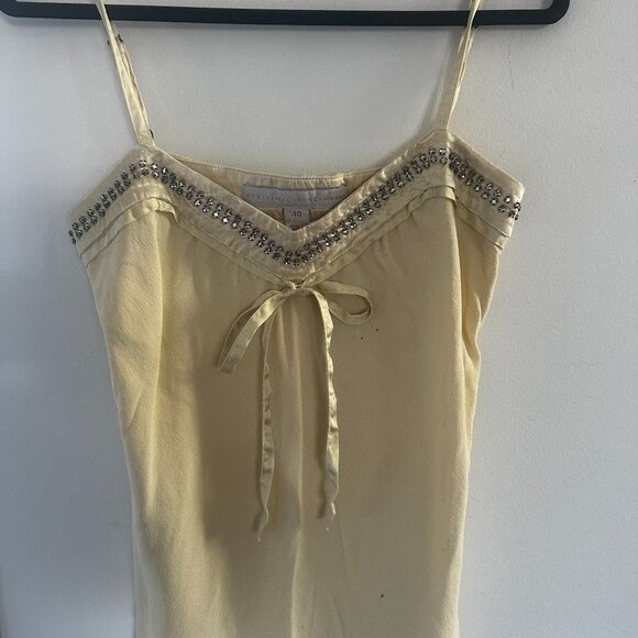 Stella McCartney for H&M Women's Yellow  Beaded Silk Cami Top Size 40 - Picture 1 of 4